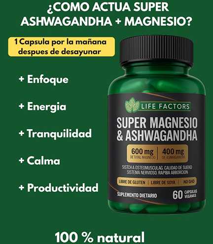 Suplemento Magnesio + Ashwagandha 600Mg