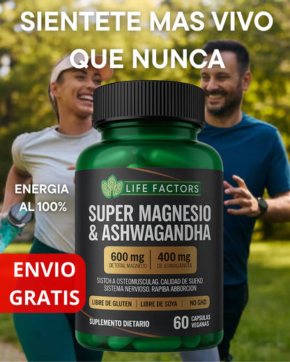 Suplemento Magnesio + Ashwagandha 600Mg